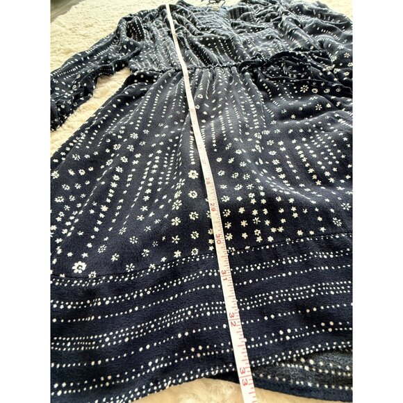 Gap long sleeve blue and white medium dress stretch waist - Picture 6 of 8